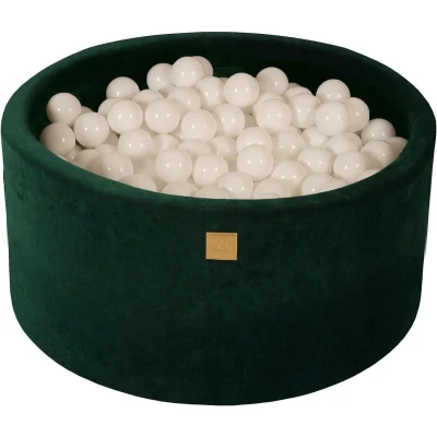 Afbeelding van Ballenbak velvet groen met 300 ballen wit