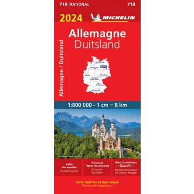 Afbeelding van Michelin 718 Duitsland 2024 Wegenkaart Kleurloos Reisboeken &amp; Kaarten