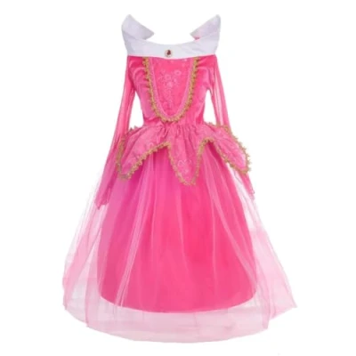 Afbeelding van Lito Angels Aurora prinsessenjurk maat 4 5 jaar warm roze (etiket van stof 110)