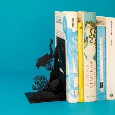 Afbeelding van Balvi boekensteun Scuba zwart metaal