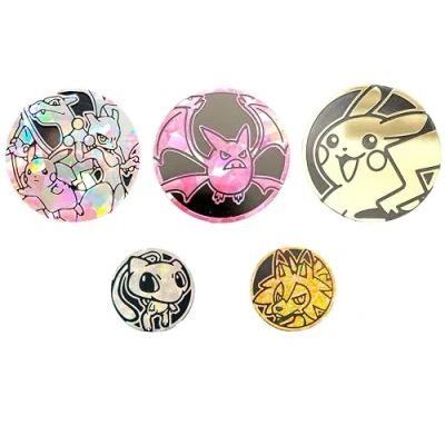 Afbeelding van Friki Monkey 5 stuks Pokémon Pokemon verschillende maten munten, zilveren gouden officiële kaartaccessoires voor kaartspel