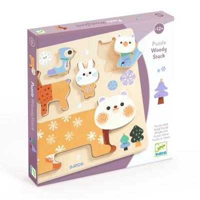 Afbeelding van Djeco houten puzzel woody stack 5st