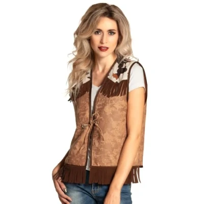 Afbeelding van Boland Vest Western camel (L/XL) Volwassenen Cowboy Indiaan