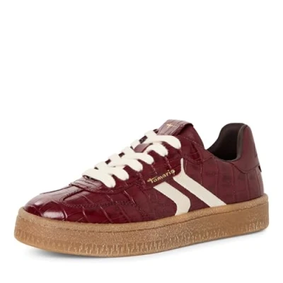 Image de Tamaris Baskets basses pour femme Bordeaux Croco 40 EU, Croco, EU