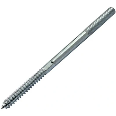 Afbeelding van AERZETIX 10 stuks schroeven met dubbele schroefdraad gevangene metaal/hout of zonder pluggen Ø x 180 mm verzinkt staal kleur zilver C44767