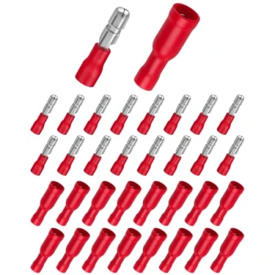 Afbeelding van 100 stuks kabelschoenen 0,5 1,5 mm² ronde Bolatus rode connectoren &amp; voor auto