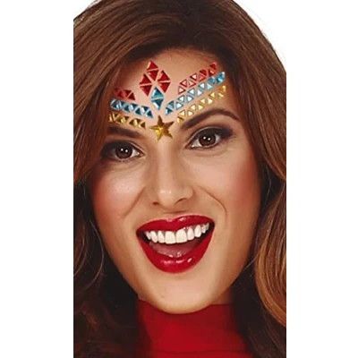 Afbeelding van Zelfklevende Gezichts Steentjes Super Heroine Face Jewellery