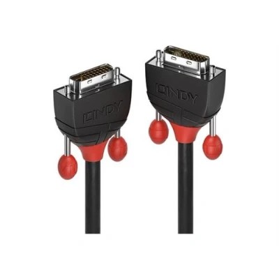 Image de Lindy Black Line Câble DVI liaison double D (M) pour 1 m rond vis moletées support 1080p 2560 x 1600 (WQXGA) noir