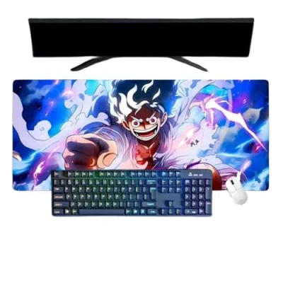 Afbeelding van One Piece Luffy Muismat, XXL, multifunctioneel, gaming, anime, muis, 3 mm, bureau, antislip, gestructureerd oppervlak voor computer, gamer, kantoor, thuis en laptops