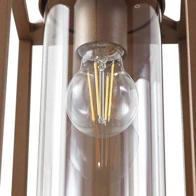 Afbeelding van Lucande buitenwandlamp Ferda, pendel, brons, IP44, E27