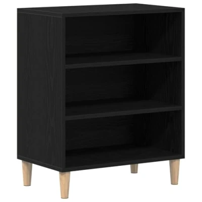 Afbeelding van vidaXL Dressoir Zwart Eiken Massief Eikenhout 57 x 35 70 cm