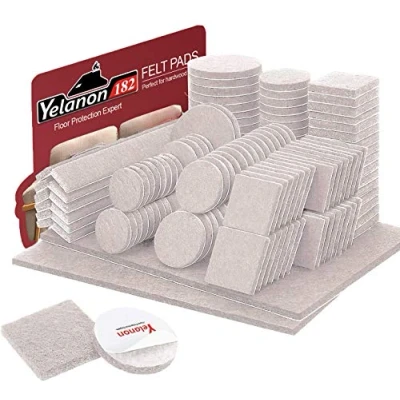 Afbeelding van 182 stuks zelfklevende viltglijders, meubelglijders, vilt, stoelglijders, vilten anti kras, meubelpoten voor hardhouten vloeren, beige