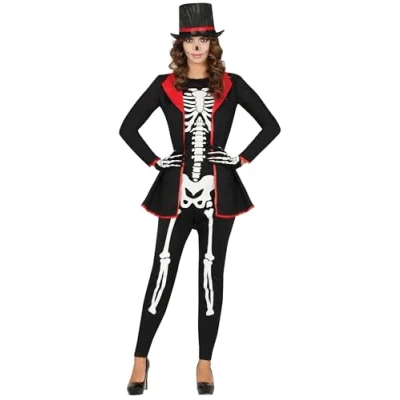 Afbeelding van Fiestas Guirca Dameskostuum ellegant skeleton L