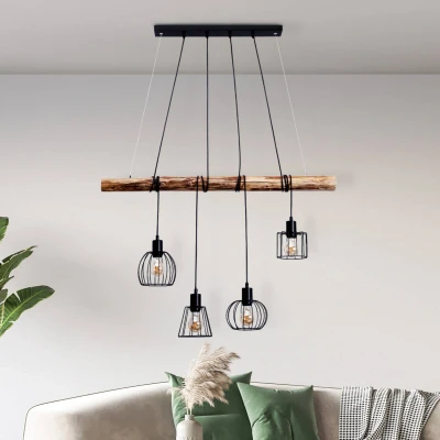 Afbeelding van Hanglamp Woodland 4 lamps kooikappen