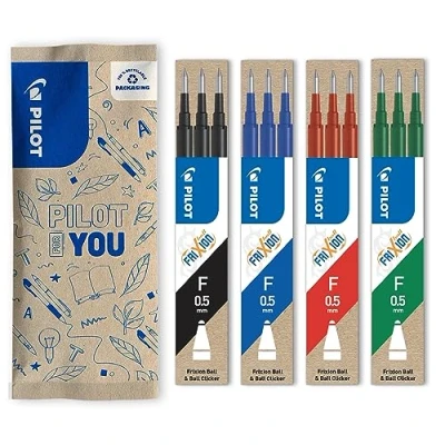 Afbeelding van Pilot Set van 3 x 4 FriXion vullingen voor Ball en Clicker zwart, blauw, rood, groen fijne punt