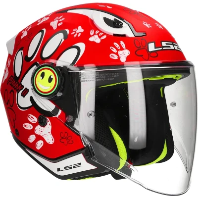 Afbeelding van LS2 Helm Funny II Paws OF622 rood maat L