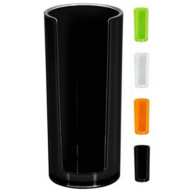 Afbeelding van Spirella Sydney acryl wattenschijfje dispenser make up cosmetische organizer 16,5 x 7 cm zwart
