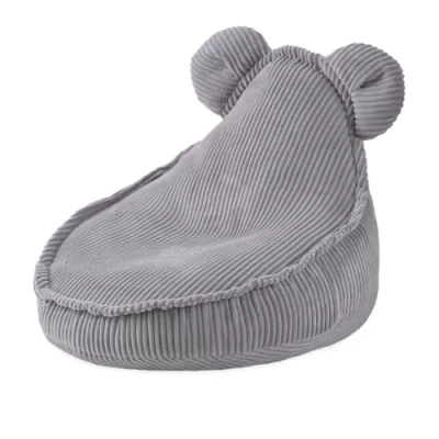 Afbeelding van MISIOO Huggy Bear kinderzitzak, corduroy, kinderstoel, gemakkelijk te wassen, licht, elegant, 68 x 45 cm, grijs