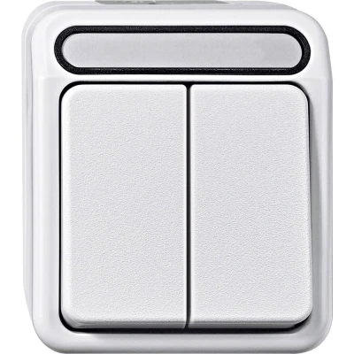 Afbeelding van Merten 4074979 AquaStar Compleet Serieschakelaar spatwaterdicht Polar wit 1 voudig