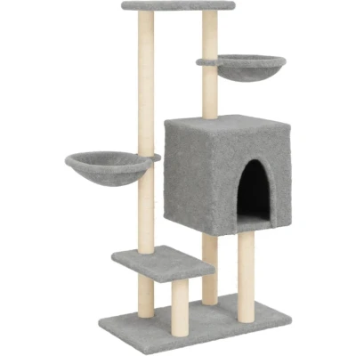 Afbeelding van Kattenmeubel met sisal krabpalen 117 cm lichtgrijs