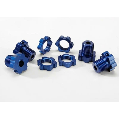 Afbeelding van wheel hubs, splined, 17mm (blue anodized) (4)/ nuts, s