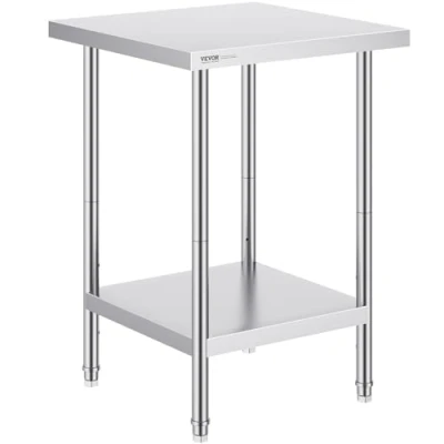 Image de VEVOR Table de Travail en Inox Préparation 61x61x86,4 cm pour Cuisine