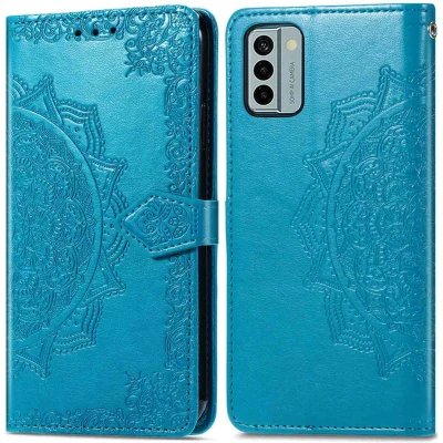 Afbeelding van iMoshion Hoesje Geschikt voor Nokia G22 Met Pasjeshouder Mandala Bookcase Turquoise