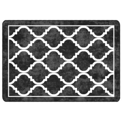 Afbeelding van vidaXL Wasbaar tapijt, zwart en wit, 160 x 230 cm, antislip