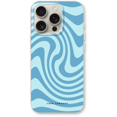 Afbeelding van Case Company® hoesje geschikt voor iPhone 16 Pro Swirl Blauw Soft Cover Telefoonhoesje Bescherming aan alle Kanten en Schermrand
