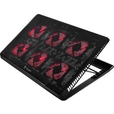 Afbeelding van Savio 6 backlit fans 2000 RPM COS 01 laptop cooling pad 43,9 cm (17.3&quot;) Zwart, Rood