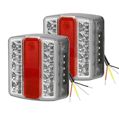Afbeelding van Aohewei 2 stuks 18 led 12V aanhangerachterlichten, knipperlichten, remlicht, reflectoren, kentekenplaatverlichting, IP67 waterdicht, multifunctioneel, voor aanhanger, vrachtwagen, caravan, bestelwagen, boot, E certificaat