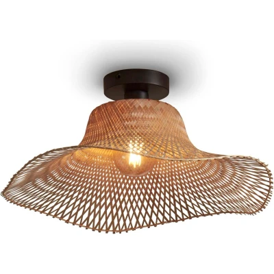 Afbeelding van GOOD&amp;MOJO Plafonniere Ibiza Bamboe 50x50x15cm Bruin