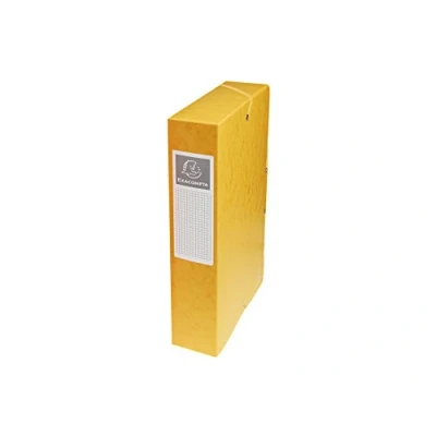 Afbeelding van Exacompta 50609E Premium verzamelbox, gemonteerd met elastiek, 60 mm breed, van extra sterk gekleurd karton rugetiket voor DIN A4, geel, 8 stuks