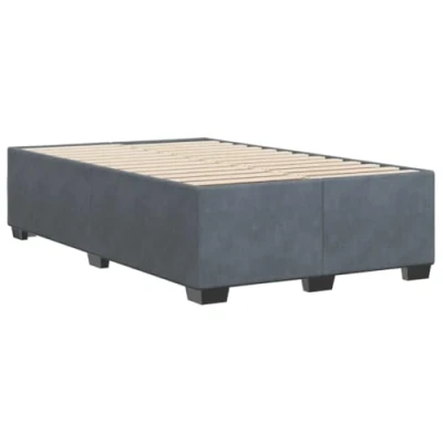 Afbeelding van vidaXL Bedframe fluweel donkergrijs 120x200 cm