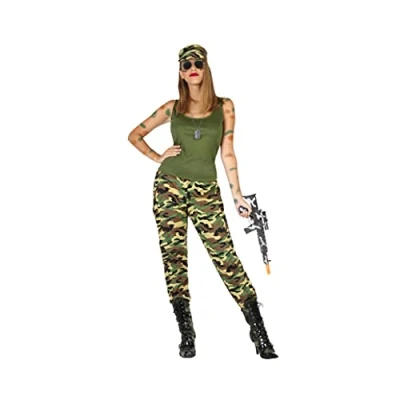 Afbeelding van Kostuums voor Volwassenen Camouflage Groen (3 Pcs) Maat XL