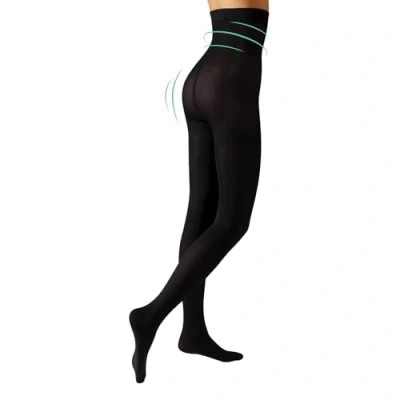Afbeelding van Calzitaly High Waist panty ondoorzichtige 80 DEN zwart, blauw S, M, L, XL, XXL Italiaanse kousen ondoorzichtig dames, zwart.