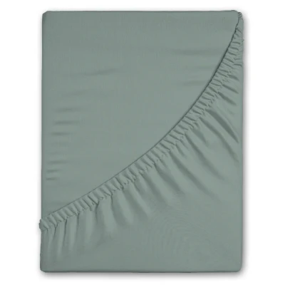 Afbeelding van hoeslaken FLANEL 180x200 kleur dusty green