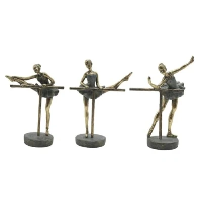 Afbeelding van Decoratieve figuren Home ESPRIT Grijs Gouden Balletdanseres 14 x 8 20 cm (3 Stuks)