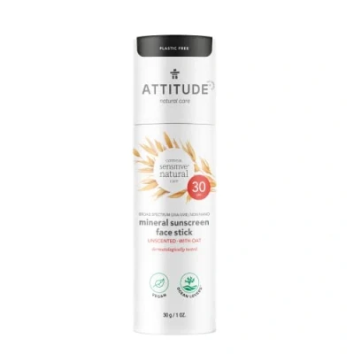 Afbeelding van Attitude Zonnebrandstick Gezicht SPF 30 Ongeparfumeerd Sensitive