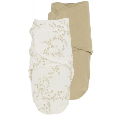 Afbeelding van Meyco Inbakerdoek Swaddle Uni/Branches Sand 0 3mnd 2 pack