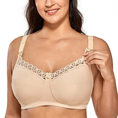 Afbeelding van Gratlin Borstvoedingsbeha van katoen, grote maat, zonder beugel, Beige