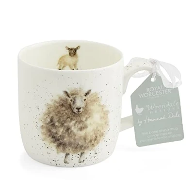 Afbeelding van Wrendale Mok &#039;Woolly Jumper&#039; sheep Mug Royal Worcester Beker Schaap Porseleinen mokken Designs