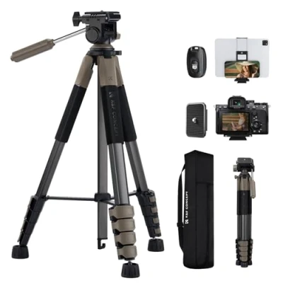 Afbeelding van K&amp;F Concept S255A3+BV01 Lichtgewicht statief met tas, 190 cm, voor DSLR camera Canon, Nikon, Sony, smartphonestatief telefoonhouder