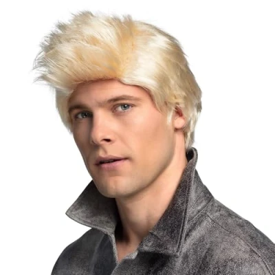 Afbeelding van Boland Pruik Nick Blond steil kort Mannen 80&#039;s &amp; 90&#039;s