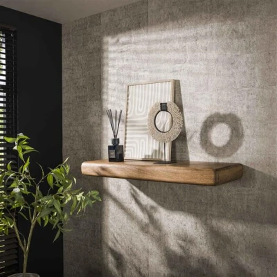 Afbeelding van Hoyz Collection Wandplank Sleek 118cm Massief Mango Zandkleur