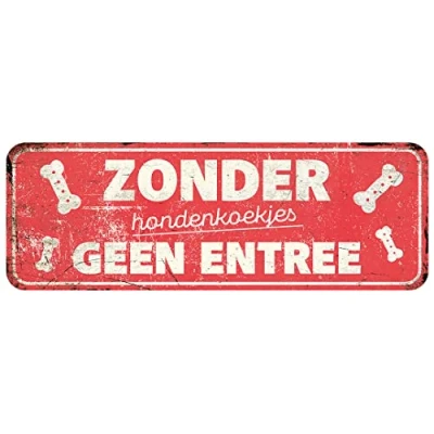 Afbeelding van D&amp;d Home Waakbord Hond Waarschuwingsbord General 2 Nl 40x13x0,3cm Rood 1st