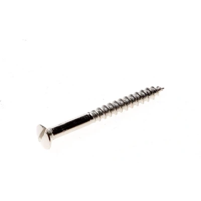 Afbeelding van Kelfort Houtschroef lenskop zaagsnede messing vernikkeld 3.5 x 20mm
