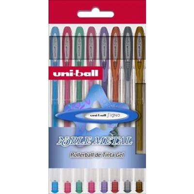Afbeelding van Uni Ball Roller Signo Noble Metal 8 stuks