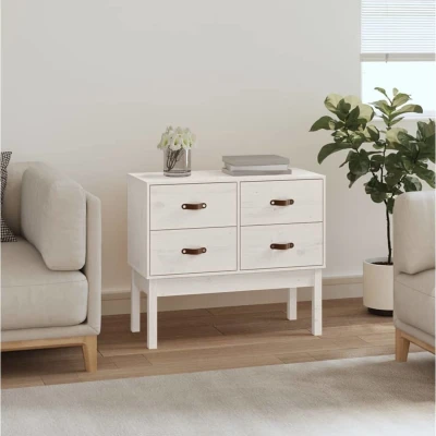 Afbeelding van Wandkast 90x40x78 cm massief grenenhout wit