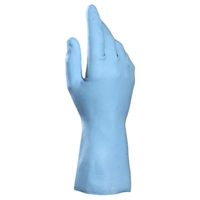 Afbeelding van MAPA Professional Vital 117 Reinigingshandschoenen van natuurlijk latex voor huishouden, servies, oven, ramen en vloeren, wasbaar/herbruikbaar, blauw, maat 10 (XL) (1 paar)